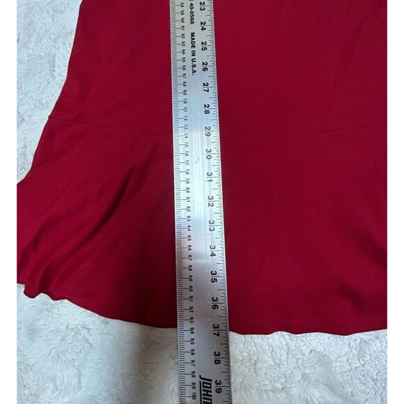 J.Jill Womens Small Red Ponte Knit 3/4-Sleeve Classy Peplum Dress Stretch Casual - Picture 8 of 9